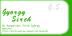 gyorgy sirch business card